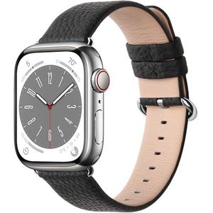 Fullmosa voor Apple Watch Band 45mm41mm44mm40mm42mm38mm, lederen band vervangende bandje voor dames heren, klassieke lederen band voor iWatch/Apple Watch Series 8/7/6/SE/Series 5/4/3/2/1