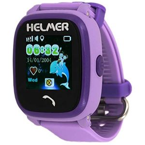 Helmer LK704 kindersmartwatch met GPS-tracker en oproepfunctie, waterdicht lila