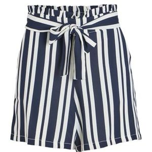 Vila VIRASHA HW Shorts/PB, Navy Blazer/Stripes: cloud Dancer, 38