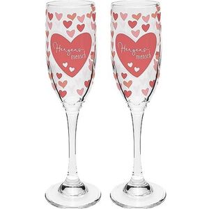 GRUSS & CO Set champagneglazen met motief Hartmensch | champagneglazen, 20 cl, geschenkdoos, geschenk bruiloft, Valentijnsdag | 48571