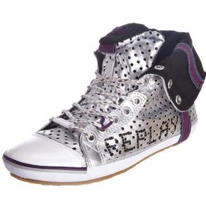 REPLAY Brooke Perfed Lace Up Trainer voor dames, Zilver, 39 EU