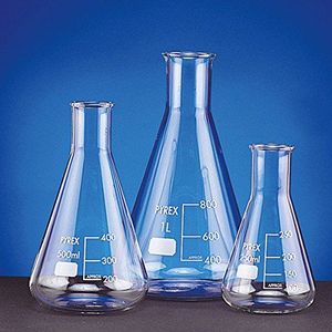 SCILABWARE 211908 Erlenmeyer 500 ml borosilicaatglas, niet verstopt, smalle kraag (10 stuks)