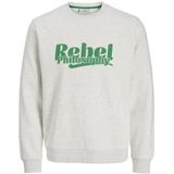 JJ REBEL - Jrebrakim - Sweatshirt - Wit-grijs - Ronde Hals - Heren