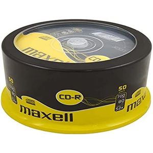 Maxell CD-R 52x lege schijven 700MB extra bescherming (50 Disk Pack - Spindle)