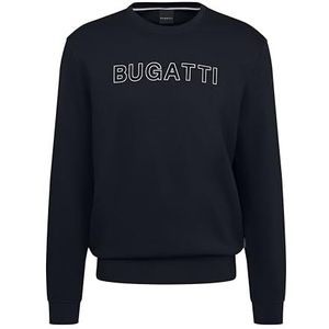 bugatti Herensweatshirt met logo, pullover met ronde, 390-marine, 3XL