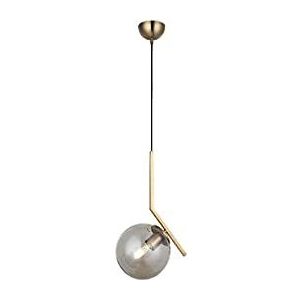 Homemania 1538-52-01 Hanglamp, kroonluchter, plafondlamp, glas, metaal, goud, 18 x 28 x 125 cm, 1 x E27, Max 40 W