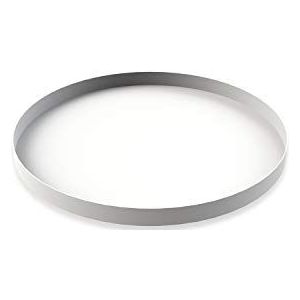 Cooee Design Dienblad Circle van roestvrij staal in de kleur wit, afmetingen: 30cm x 30cm x 2cm, HI-012-WH