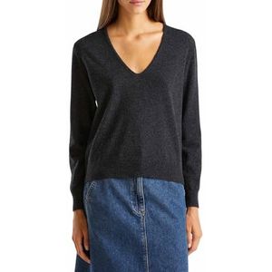 United Colors of Benetton T-shirt met V-hals M/L, Grijs, L