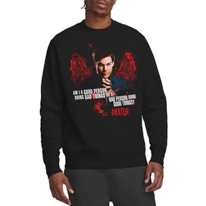 Dexter Good Bad Crew Sweatshirt, Zwart, XX-Large, Zwart, XXL