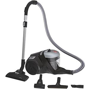 Hoover H-Power 300 HP320PET 011 Stofzuiger zonder zak, met 2 liter reservoir, met kabel, 850 W, bereik 9,5 m, draaggreep, accessoires 2-in-1, mini-turboborstel, grijs