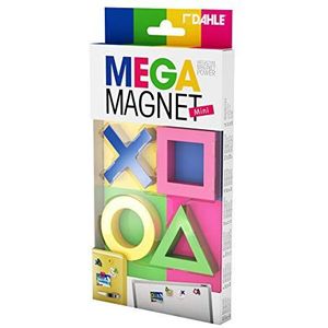 Dahle Mega Magnet Mini Set (4 magneten in geometrische vormen, 45 x 45 mm) blauw roze geel groen