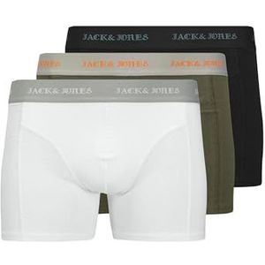 JACK & JONES - JACMiles - Boxershorts - Grijs - Olijfgroen - Zwart - Wit - 3 Pack