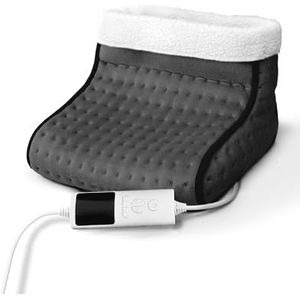 Wintem Deluxe Elektrische voetwarmer, snelle warmte, 100 W, met 3 temperaturen, timer en afstandsbediening, wasbaar fleece en wol, Italiaanse certificering