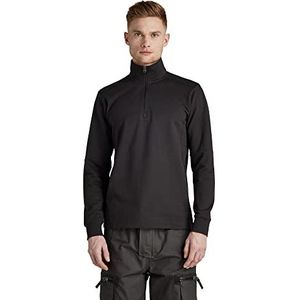 G-STAR RAW Lichtgewicht sweatshirt met halve rits voor heren, Zwart (Dk Black D22490-d136-6484), L