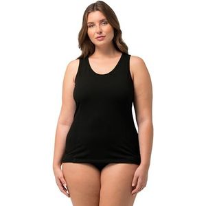Ulla Popken Dames bodyforming, brede bandjes, onderhemden, zwart, normaal, zwart, 42-44