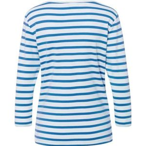 BRAX Dames Style Colletta Interlock Light Striped shirt met lange mouwen, hemelsblauw, 36