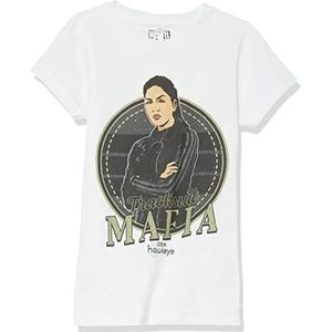 Marvel Trainingspak voor meisjes maffia cirkel badge T-shirt, wit, X-S, Wit, XS