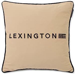 Lexington Kussensloop, 50 x 50 cm, logo Twill beige/donkerblauw