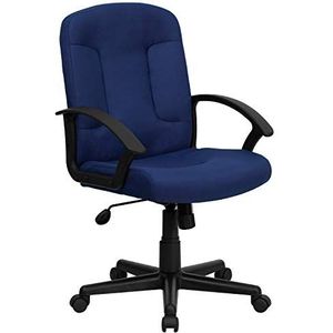 Flash Furniture Mid-Back Black Fabric Task and Computer Chair met nylon armen