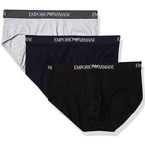 Emporio Armani onderbroek voor heren, 3 stuks, meerkleurig (marineblauw/gemêleerd grijs/zwart), XL