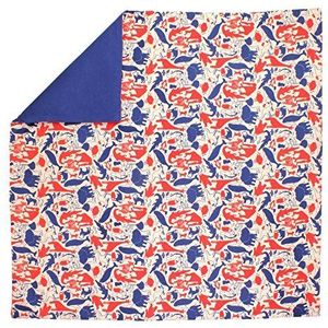 Kunst voor kinderen "dieren of cijfers" babydeken/dekbed, blauw/rood, 100 x 100 cm