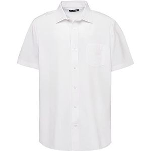 Nautica mens School Uniform Short Sleeve Performance Oxford Button-down Button Down Shirt, White, Large US