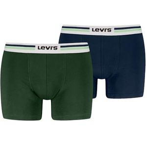 LEVIS Heren Placed Sprortswear Logo Boxer, groen/blauw, XL (2-pack), groen/blauw, XL
