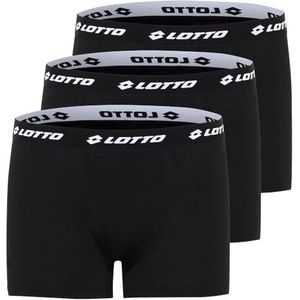 Lotto 1124030 Herenboxershorts, herenonderbroek, 3-pack retro shorts, retrobroek, regular fit, heren, caviar, S