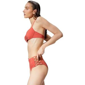 Koton Dames Cut Out Detail High Rise Bikini Bottom Swim Wear, Cinnamon (966), 40
