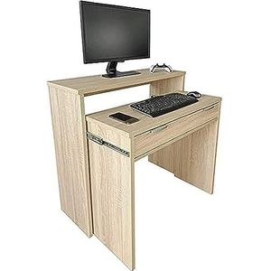 Dreaming Online Cambrienne, Bureau, volledig uittrekbaar, computertafel, kleur, praktisch en functioneel, hout, 90 x 33/64 x 73/86,5 cm