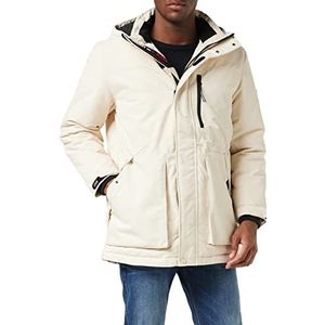 Tommy Jeans TJM Tech Parka gewatteerde jassen voor heren, Gladde steen, M