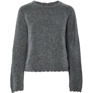 Pcrath Ls O-Neck Knit Pwp Bc, Medium grijs (grey melange), XL