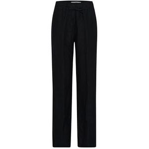 Brax Farina linnen damesbroek met casual silhouet, vrijetijdsbroek, zwart, 36W / 30L