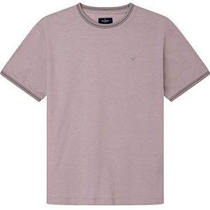Hackett London Heren Pique Tipped Tee T-Shirt, Charcoal, XS