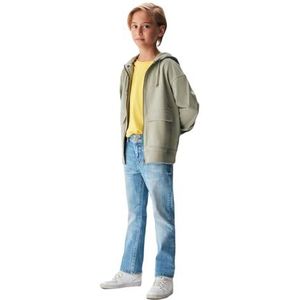LTB Jeans Moforo Hoodie voor jongens, modern, casual, met capuchon, lange mouwen, met ritssluiting, 100% katoen in grijs, maat 128 cm, Forest Fog 14023, 128 cm
