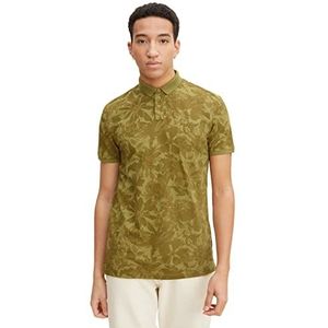 TOM TAILOR Denim Uomini Piquée poloshirt met print 1030642, 29206 - Tonal Olive Floral Camou Print, S