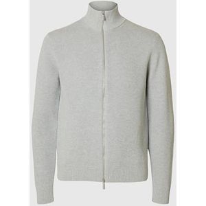 SELETED HOMME SLHDANE LS Knit Structuur Full Zip, lichtgrijs gem., XXL