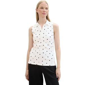 TOM TAILOR Poloshirt voor dames, 36367 - White Navy Dot Design, 3XL