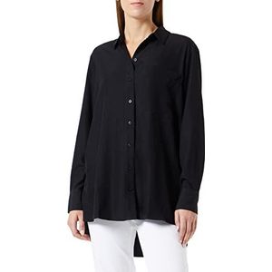 s.Oliver Twill-blouse voor dames, van viscosemix, Zwart 9999, 36