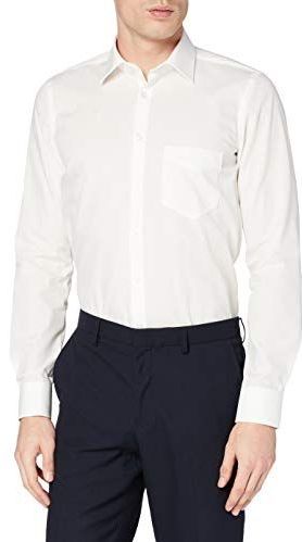 Pure - Overhemd - Ecru - 100% Katoen - Lange Mouw - Kent Kraag - Poplin - Met Borstzak