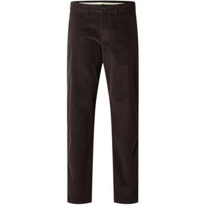 SELECTED HOMME Male Straight Leg Broek Corduroy, chocolade taart, 34W / 34L