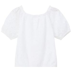 s.Oliver Junior Girl's Blouse, korte mouwen, wit, 116/122, wit, 116/122 cm