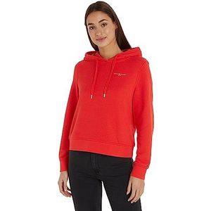 Tommy Hilfiger Dames Hoodie Logo, Oranje (Vuurwerk), 3XL