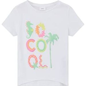 s.Oliver T-shirt voor meisjes, korte mouwen, wit 0100, 104/110 cm