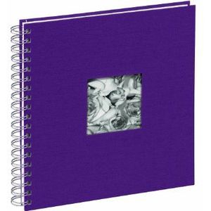 Pagna 12156-44 passe-partout spiraalalbum 240 x 250 mm 50 pagina's, linnen omslag met passe-partout fotokarton wit met pergamijn, violet