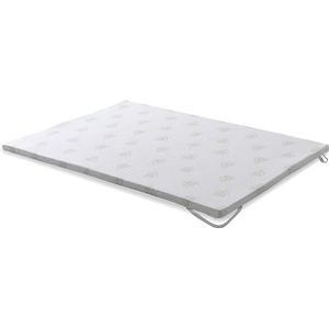 SEASONS Visco-elastische topper, 6 cm, voor bedden van 90 x 190 cm, aloë vera en antislip, eenpersoonsbed, 90 x 190 cm