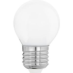 EGLO LED lamp E27, Edison bol gloeilamp Milky, 12 Watt (100w equivalent), 1521 Lumen, lichtbron warm wit, opaal glas, 2700 Kelvin, A60, Ø 6 cm