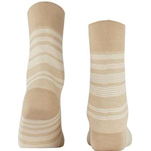 FALKE Dames Sokken Sensitive Sunset Stripe W SO Lyocell Met Comfort Tailleband 1 Paar, Beige (Pearl 4020), 35-38