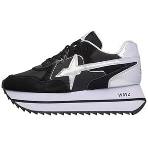 w6yz Deva W Suede/Nylon/Metallic Zwart-Zilver-Zwart, Zwart, 37 EU