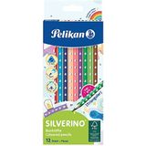 Pelikan 700634 Silverino kleurpotloden, driehoekig, 12 kleuren